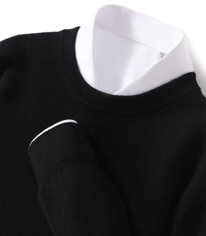 Woolen Sweater Men's Basic Round Neck Knitted Base Shirt
