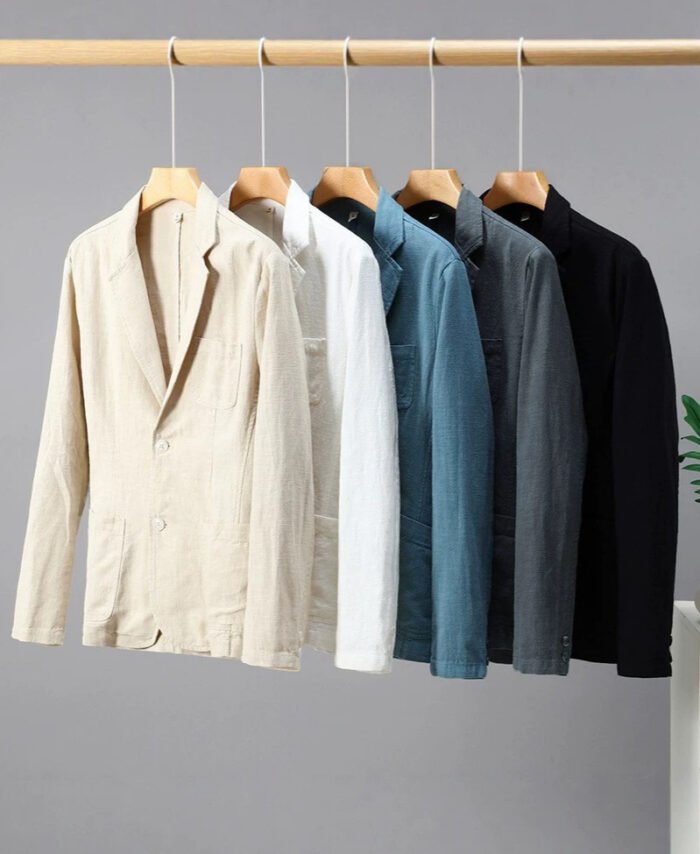 Business cotton and linen suit jacket
