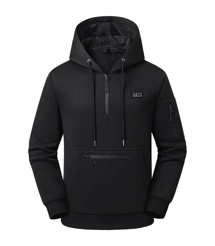 Men's Smart Heated Hooded Sweatshirt, 26-Zone USB Electric Warming Pullover with Power Bank Support, Winter Thickened Sports Jacket