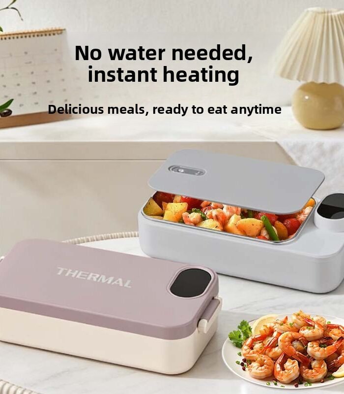 Portable USB Electric Lunch Box Food-grade Stainless Steel Touch Control Rechargeable Heating Food Container
