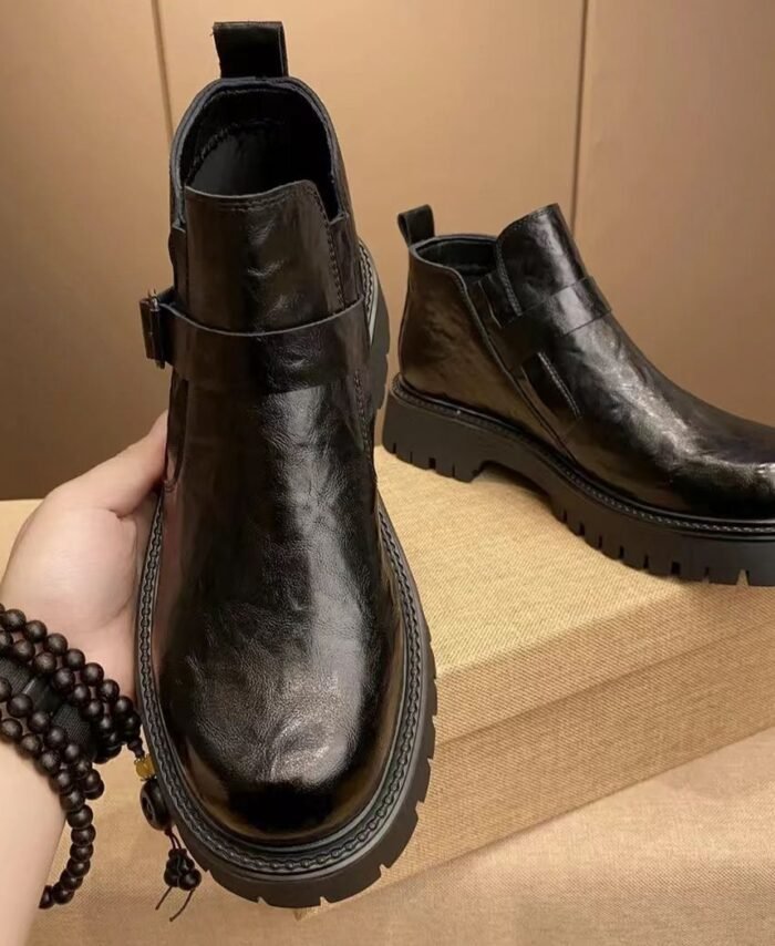 Men's mid-calf thick-soled height-increasing work boots