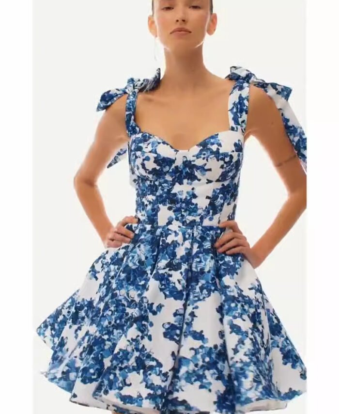2026 New Cross-Border Style Off-Shoulder European and American Women's Fashion Organza Fairy-Like Short Elegant Evening Dress