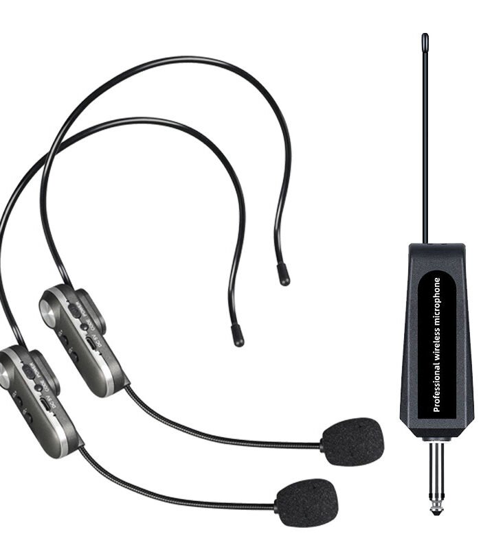 Wireless Headset Microphone Amplifier for Teaching and Tour Guiding One-to-Two Rechargeable System
