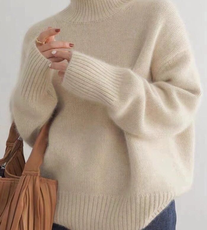Women's Loose Turtleneck Knit Pullover Sweater