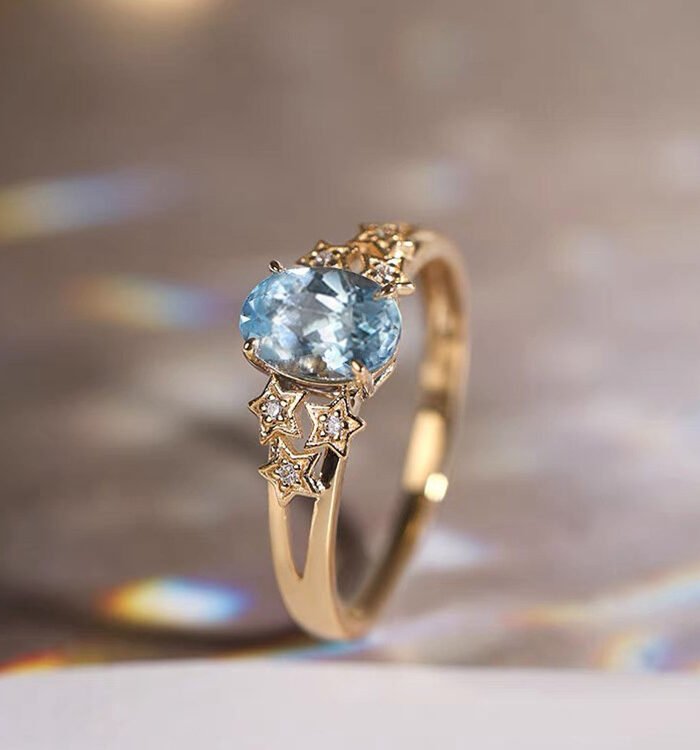 Water-blue planet ring
