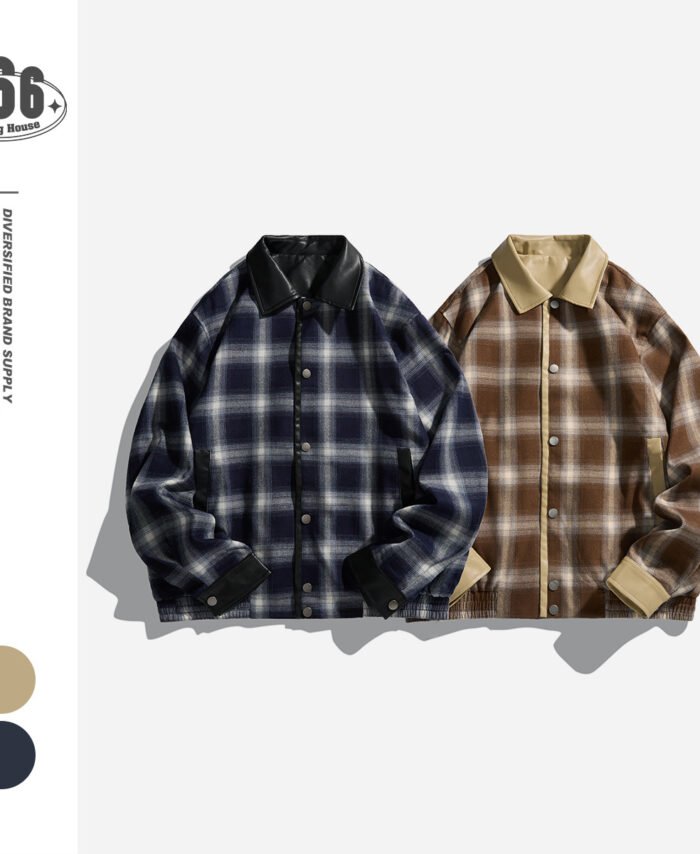 Men's Vintage Plaid Lapel Breathable Casual Jacket