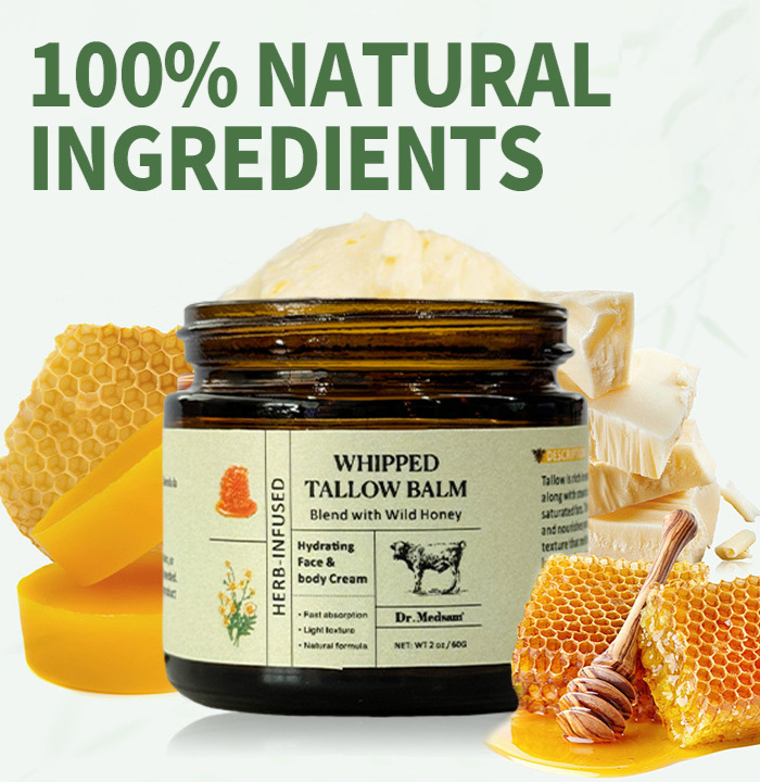 Grass-Fed Beef Tallow Cream with Manuka Honey Moisturizing Face Cream