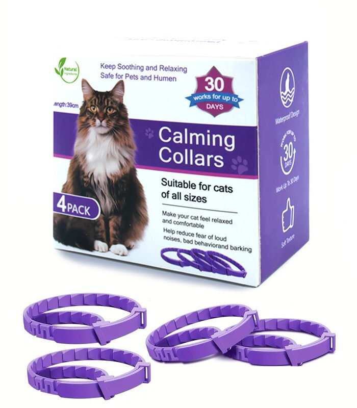 4-Pack Pet Anxiety Relief Soothing Calming Collar for Cat and Dog