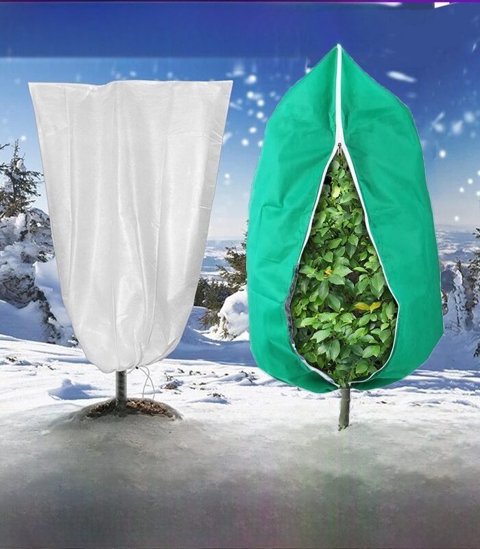 Thickened Non-Woven Plant Winter Protection Cover with Drawstring and Zipper