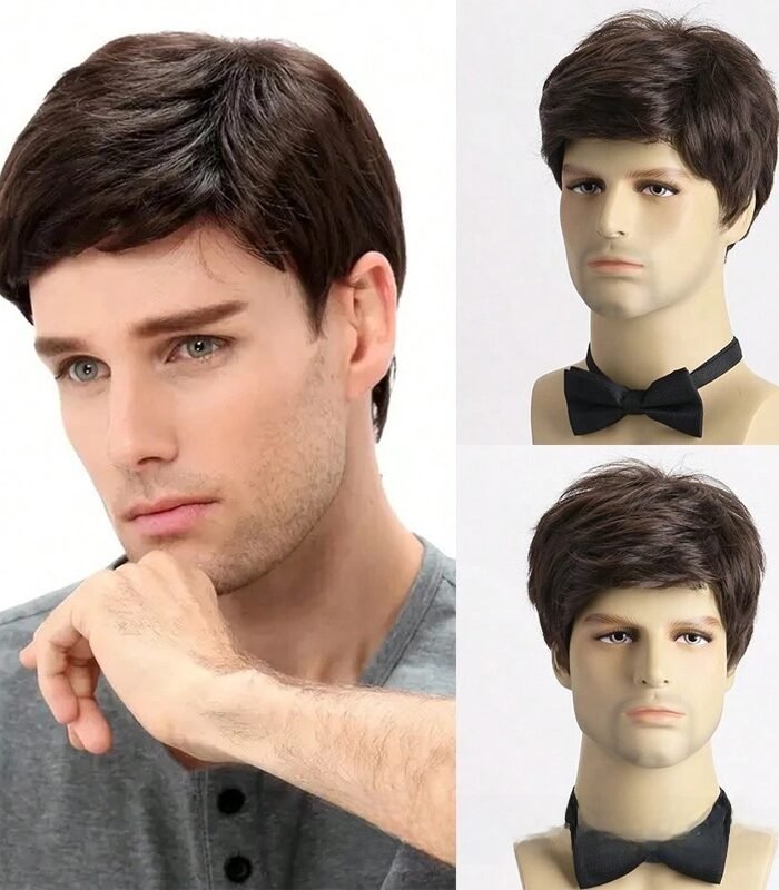Men Short Curly Synthetic Wig