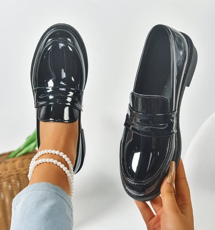 Women's solid-color pointed-toe flat shoes