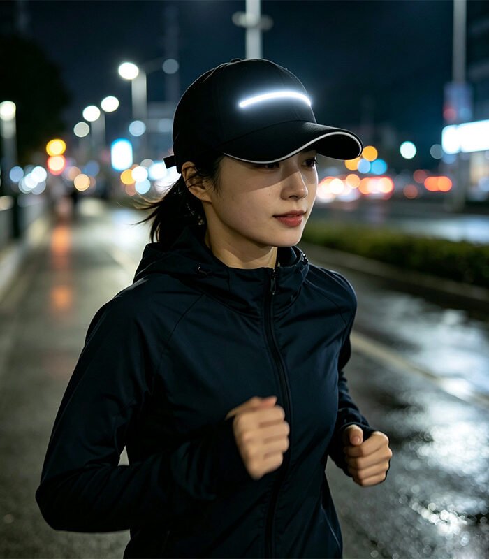 LED Light Up Baseball Cap with Adjustable Long Strip Lights for Night Events