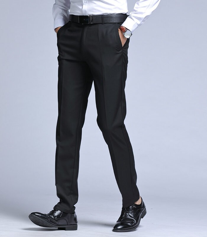 Men's Light Business Straight-Leg Trousers No-Iron Comfort Fit Work Pants
