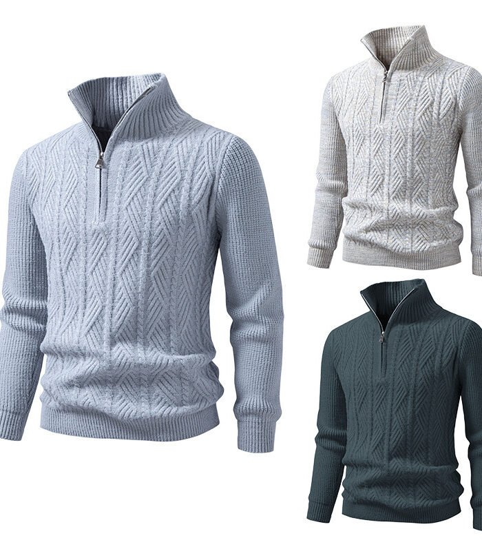 Men's short-sleeved knitted cardigan