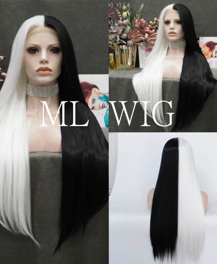 Women's Dual-Tone Long Straight Cosplay Wig